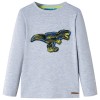 Tricou pentru copii cu m&acirc;neci lungi, gri melanj, 92 13259, vidaXL