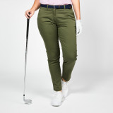 Pantalon chino golf bumbac MW500 Maro-Kaki Damă