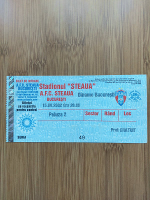 Bilet meci A.F.C.Steaua-Dinamo 15-09-2002 foto