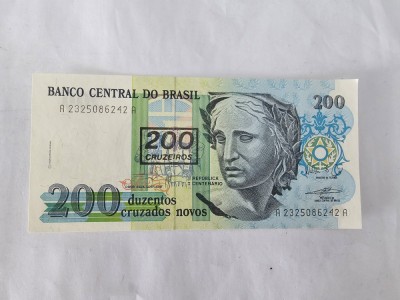 Brazilia 200 Cruzados 1990 Noua foto