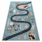 Covor FUN Route pentru copii, strada, animale, albastru, 280x370 cm