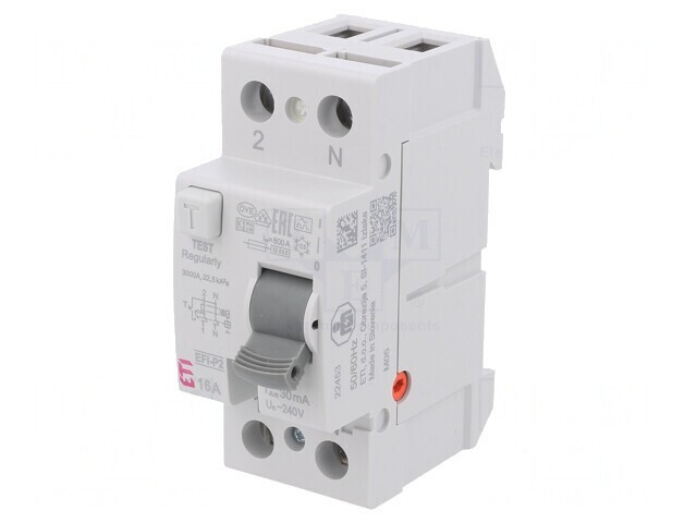 &Icirc;ntrerupător diferenţial 16A 30mA 2P 230V/400V