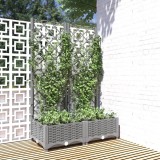 Cumpara ieftin Jardinieră de grădină cu spalier gri deschis 80x40x121,5 cm PP