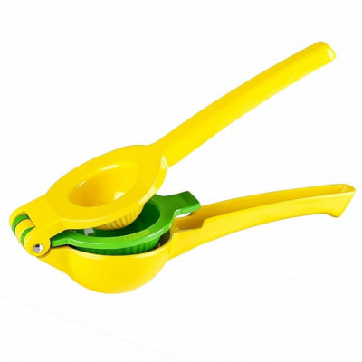 Storcator manual dublu Pufo Lemony pentru citrice, lamai, lime, portocale, 22 cm, galben/verde foto