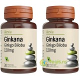 Pachet&nbsp;Ginkana Ginkgo Biloba 120mg 30cpr+30cpr