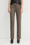 Morgan pantaloni PONNI.F femei, drept, high waist, PONNI.F