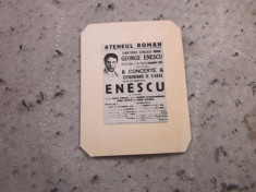 george enescu afis an 1936 la ateneul roman dim 5x4cm w foto