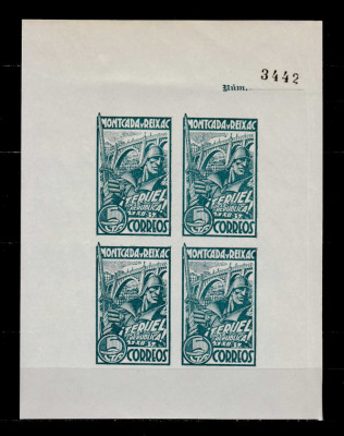 Catalonia 1937 colita-Spania razboiul civil ,Montcada y Reixac ,soldat/verde,MNH foto