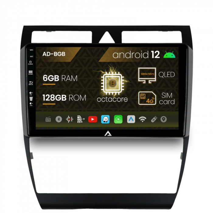 Navigatie Audi A6, Android 12, B-Octacore 6GB RAM + 128GB ROM, 9 Inch - AD-BGB9006+AD-BGRKIT429