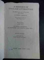 A History Of English Literature - Emile Legouis, Louis Cazamian ,543506 foto