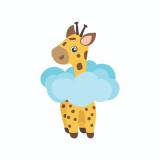 Cumpara ieftin Sticker decorativ, Girafa, Portocaliu, 88 cm, 8549ST-1