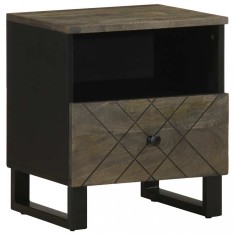 vidaXL Noptieră, negru, 40x33x46 cm, lemn masiv de mango 4017690