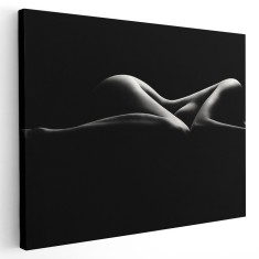 Tablou canvas nud femeie, alb, negru 1148 Tablou canvas pe panza CU RAMA 20x30 cm