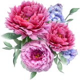 Cumpara ieftin Sticker decorativ Flori, Roz, 60 cm, 8009ST, Oem