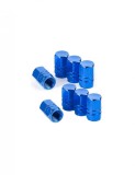 Set 8 capace hexagonale albastre pentru valva auto, aliaj aluminiu, lungime 1.8 cm
