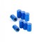Set 8 capace hexagonale albastre pentru valva auto, aliaj aluminiu, lungime 1.8 cm