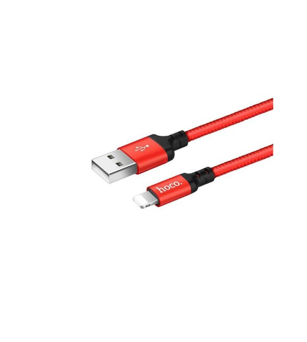 Cablu de date Lightning la USB 2.0 2A Hoco Premium pentru Apple iPhone-Lungime 1 Metru-Culoare Roșu