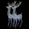 Ren de Craciun 250 LED-uri, 2 buc., alb rece, 180 cm, acril XXL