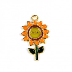 Pandantiv decorativ metalic 15 x 25 mm Floarea soarelui