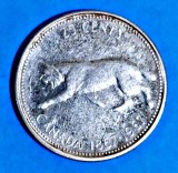 CANADA 25 CENTS CENTI 1967 ELIZABETH II ARGINT STARE F BUNA