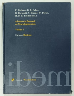 ADVANCES IN RESEARCH ON NEURODEGENERATION , VOLUME 5 by P. RIEDERER ...M.B.H. YOUDIM , 1997 foto