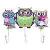 Cuier Perete Bufnite, 3 Agatatori, MDF Multicolor, 24 cm, Hol, Modern