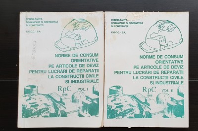 Norme de consum orientative pe articole de deviz pentru lucrări de reparații la construcții civile și industriale (2 vol.) foto