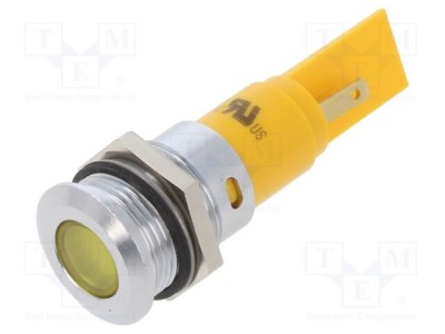 Lampă LED plată galbenă 24VDC 24VAC &amp;Oslash;16mm IP67 CML INNOVATIVE TECHNOLOGIES foto