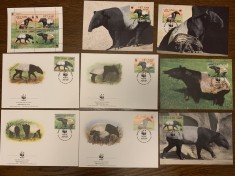 vietnam - tapir - serie 4 timbre MNH, 4 FDC, 4 maxime, fauna wwf
