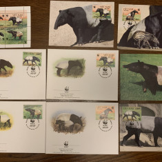 vietnam - tapir - serie 4 timbre MNH, 4 FDC, 4 maxime, fauna wwf