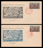 1949 Romania - 2 FDC 23 August Ziua Nationala (dt+ndt), LP 256 + LP 256 a, Romania 1900 - 1950, Istorie
