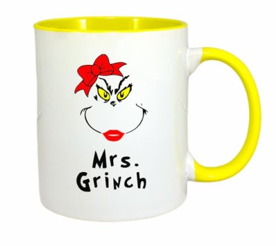 Cana maner galben personalizata Grinch Christmas, INOVATIX&amp;reg;. 330ml foto