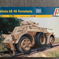 machetă kit plastic WWII Italeri 1/72 Autoblinda AB 40 Ferroviaria