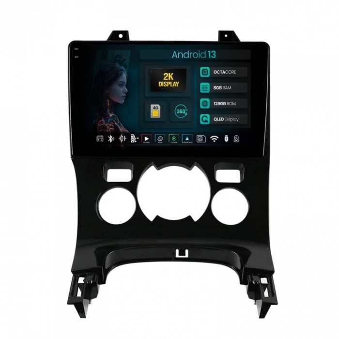 Navigatie 2K Peugeot 3008 5008 8GB RAM Android 13 Octacore Slot Sim 4G DSP GPS Wi-FI Carplay Android Auto USB Bluetooth Waze Touchscreen 9.5 Inch