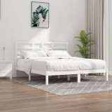 VidaXL Cadru de pat Super King, alb, 180x200 cm, lemn masiv
