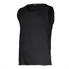 TRICOU BUMBAC FARA MANECI / NEGRU - L foto