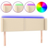 Cumpara ieftin Tablie de pat cu LED, crem, 147x16x78/88 cm, textil