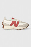 New Balance sneakers din piele &icirc;ntoarsă U327LV culoarea alb