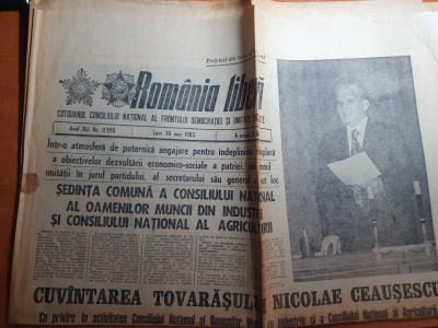 romania libera 30 mai 1983-cuvantarea lui ceausescu foto