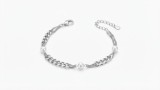 Cumpara ieftin Bratara din Argint 925 cu Perle Pearl Chain Fusion, 17 cm + 3 cm