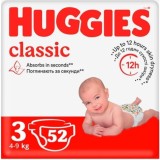 Scutece Huggies Classic Jumbo nr 3, 4-9 kg, 52 buc
