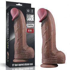 Dual Layered - Dildo silicon XXL, 33 cm