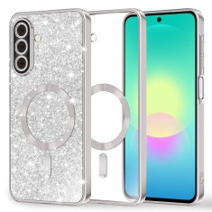 Husa pentru Samsung Galaxy A27 5G Asteroid GSM Luxury Glitter MagSafe, Silver