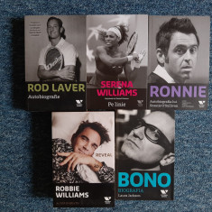 5 biografii Victoria Books (Serena, Rod Laver, Robbie Williams, Ronnie, Bono)