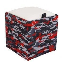 TABURET BOX - PRINT - CORP CAMUFLAJ ROSU/CAPAC IMITATIE PIELE DIVERSE CULORI - Rosu 21900