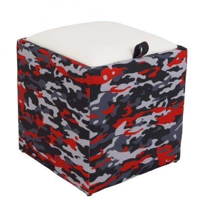 TABURET BOX - PRINT - CORP CAMUFLAJ ROSU/CAPAC IMITATIE PIELE DIVERSE CULORI - Cognac 8070