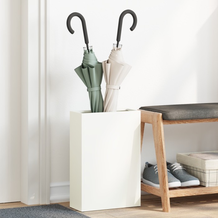 vidaXL Suport pentru Umbrelă Alb, 28x12x41 cm, din Oțel