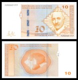 BOSNIA HERTEGOVINA █ bancnota █ 10 Konvertibilnih Marka █ 2012 █ P-81 SRB █ UNC