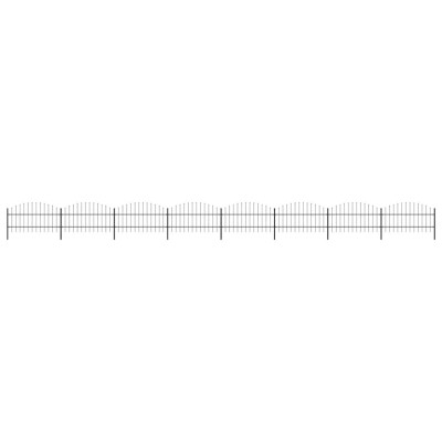 vidaXL Gard de grădină cu v&amp;acirc;rf tip suliță din oțel 1426x100 cm, negru 277719 foto