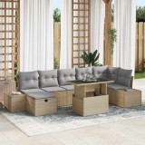 Cumpara ieftin Set de canapele pentru grădină cu pernă 8 pcs Bej Rattan poli